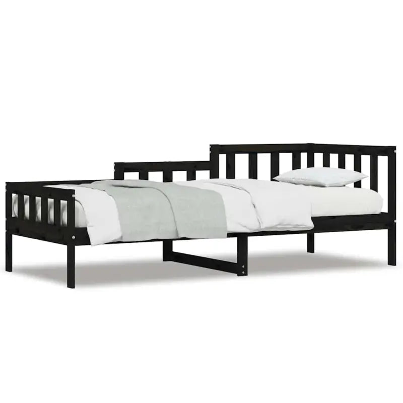 Multifunctioneel slaapbank van massief grenenhout voor slaapkamer en woonkamer - Zwart / 80 x 200 cm - Bedden &