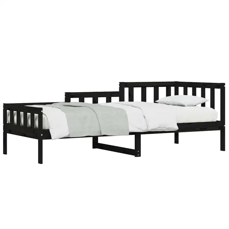 Multifunctioneel slaapbank van massief grenenhout voor slaapkamer en woonkamer - Zwart / 80 x 200 cm - Bedden &