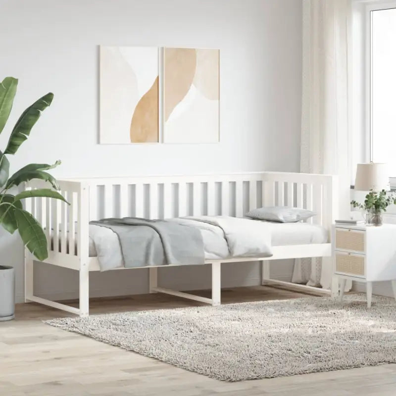 Multifunctioneel slaapbank van massief grenenhout voor slaapkamer en woonkamer - Wit / 90 x 200 cm - Bedden & bedframes