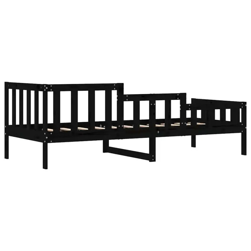 Multifunctioneel slaapbank van massief grenenhout voor slaapkamer en woonkamer - Zwart / 80 x 200 cm - Bedden &
