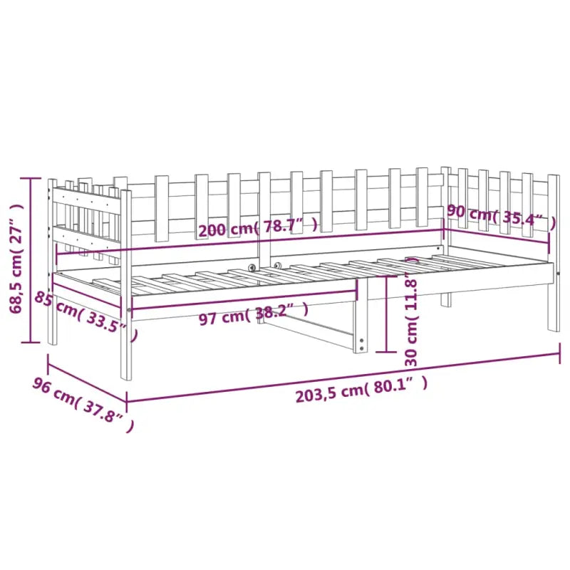 Multifunctioneel slaapbank van massief grenenhout voor slaapkamer en woonkamer - Bedden & bedframes