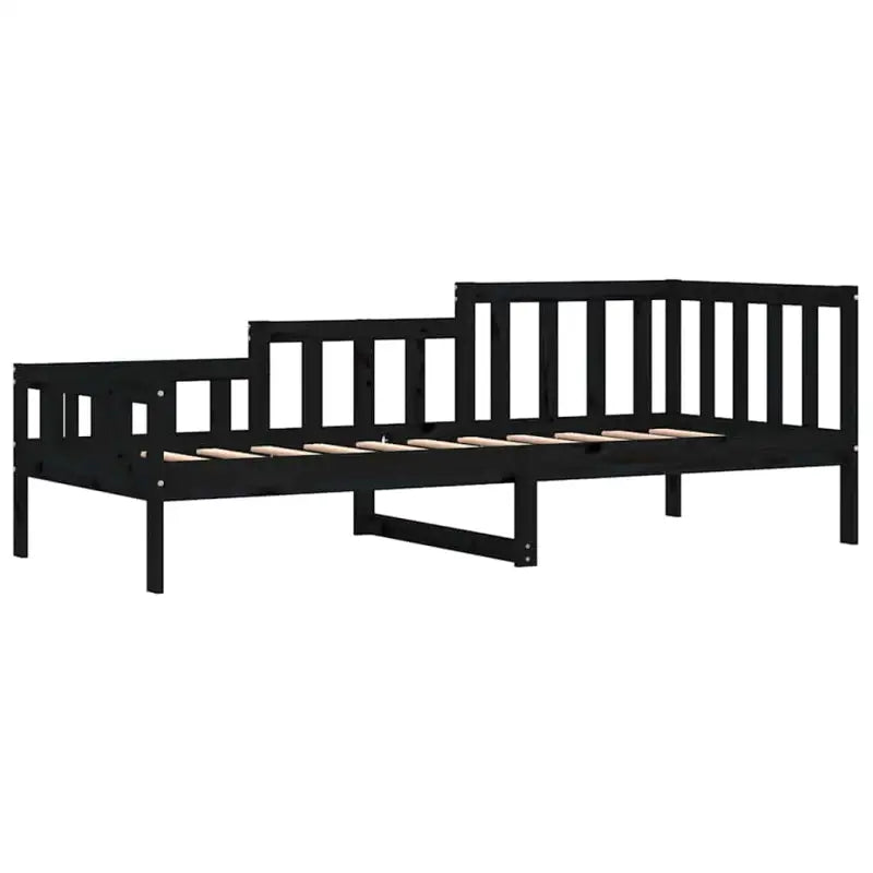 Multifunctioneel slaapbank van massief grenenhout voor slaapkamer en woonkamer - Zwart / 80 x 200 cm - Bedden &