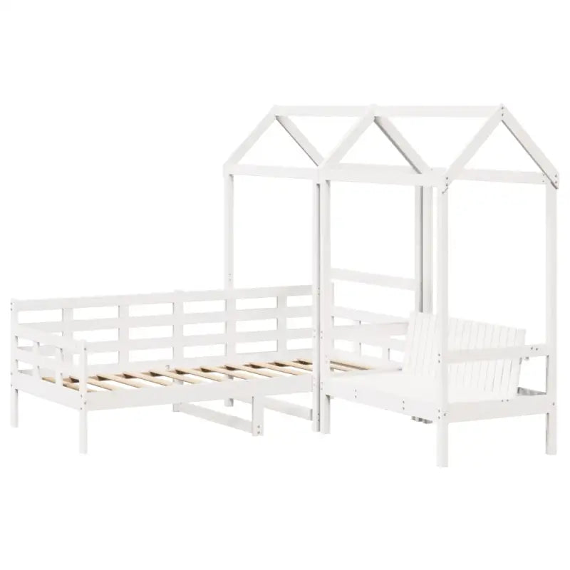 Multifunctioneel witte bank en bed van massief grenenhout - Bedden & bedframes