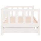 Multifunctionele bedbank van massief grenenhout met ideale afmetingen - Wit / 90 x 200 cm - Bedden & bedframes