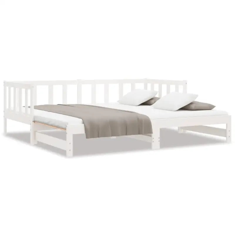 Multifunctionele bedbank van massief grenenhout met ideale afmetingen - Wit / 90 x 200 cm - Bedden & bedframes