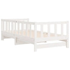 Multifunctionele bedbank van massief grenenhout met ideale afmetingen - Wit / 90 x 200 cm - Bedden & bedframes
