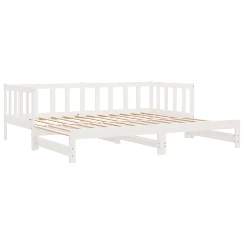 Multifunctionele bedbank van massief grenenhout met ideale afmetingen - Wit / 90 x 200 cm - Bedden & bedframes