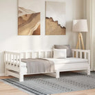 Multifunctionele bedbank van massief grenenhout met ideale afmetingen - Wit / 90 x 200 cm - Bedden & bedframes