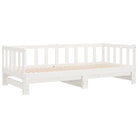 Multifunctionele bedbank van massief grenenhout met ideale afmetingen - Wit / 90 x 200 cm - Bedden & bedframes