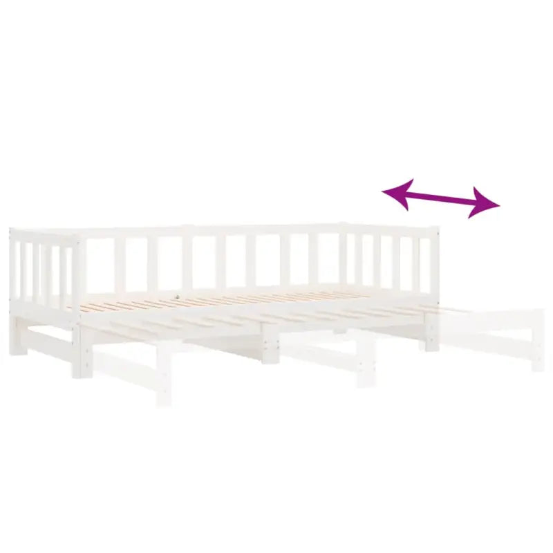 Multifunctionele bedbank van massief grenenhout met ideale afmetingen - Wit / 90 x 200 cm - Bedden & bedframes