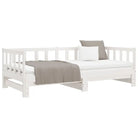 Multifunctionele bedbank van massief grenenhout met ideale afmetingen - Wit / 90 x 200 cm - Bedden & bedframes