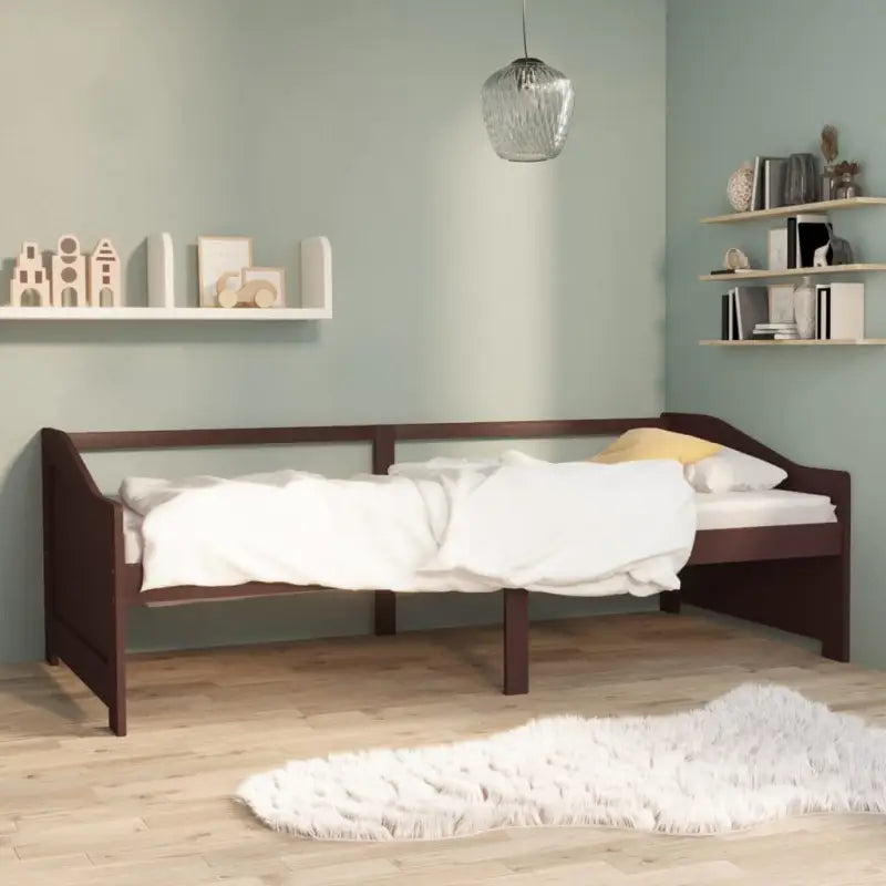 Multifunctionele bedbank van massief grenenhout voor elke ruimte - Donkerbruin - Bedden & bedframes