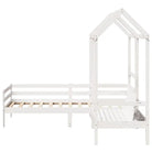 Multifunctionele houten slaapbank in massief grenenhout en wit materiaal - Bedden & bedframes