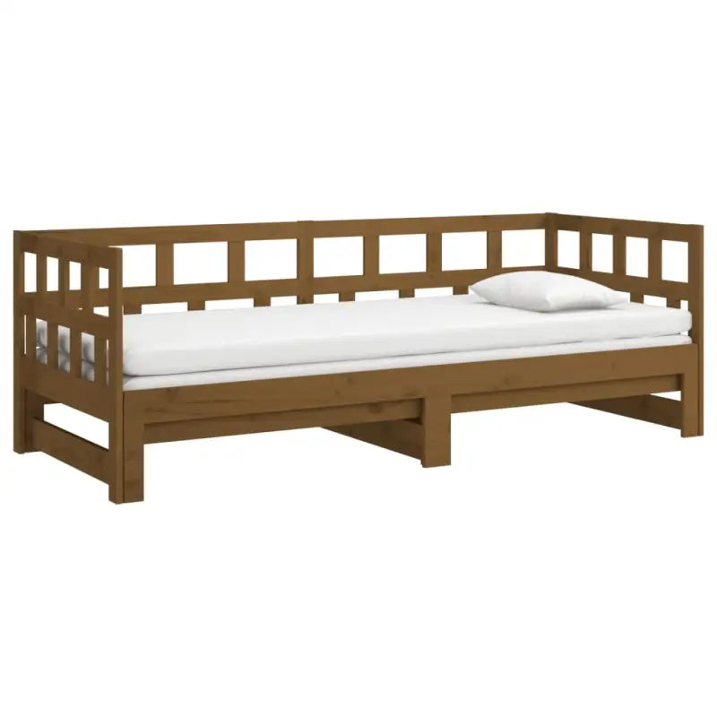 Multifunctionele houten slaapbank van massief grenenhout met afmetingen - Bedden & bedframes