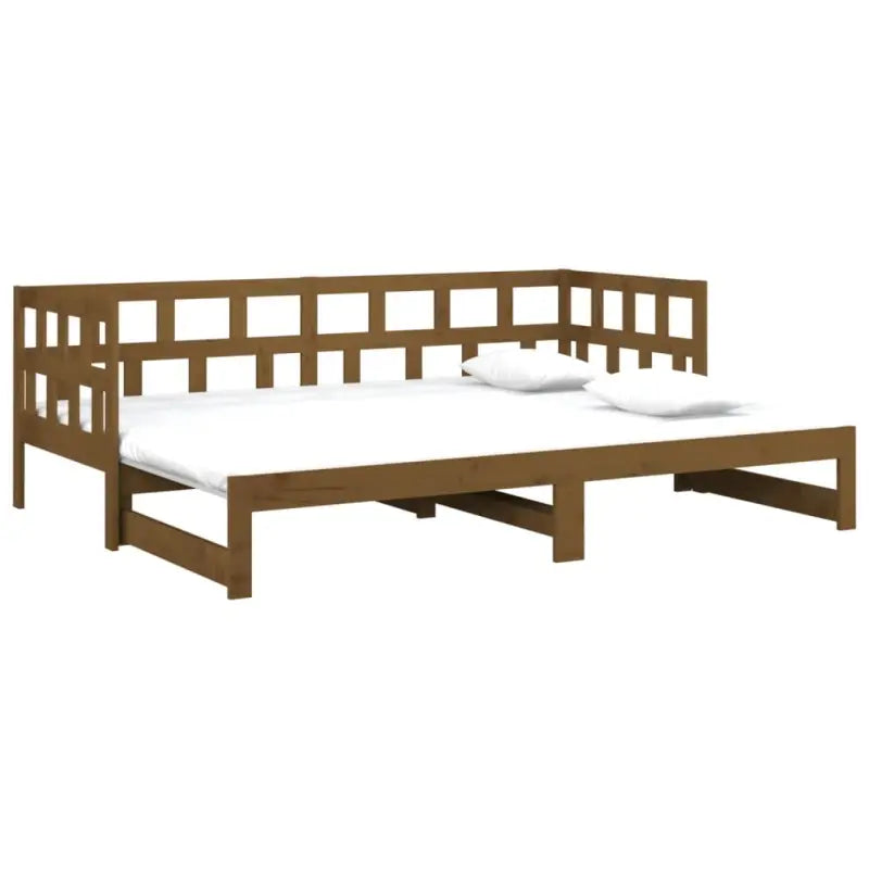 Multifunctionele houten slaapbank van massief grenenhout met afmetingen - Bedden & bedframes