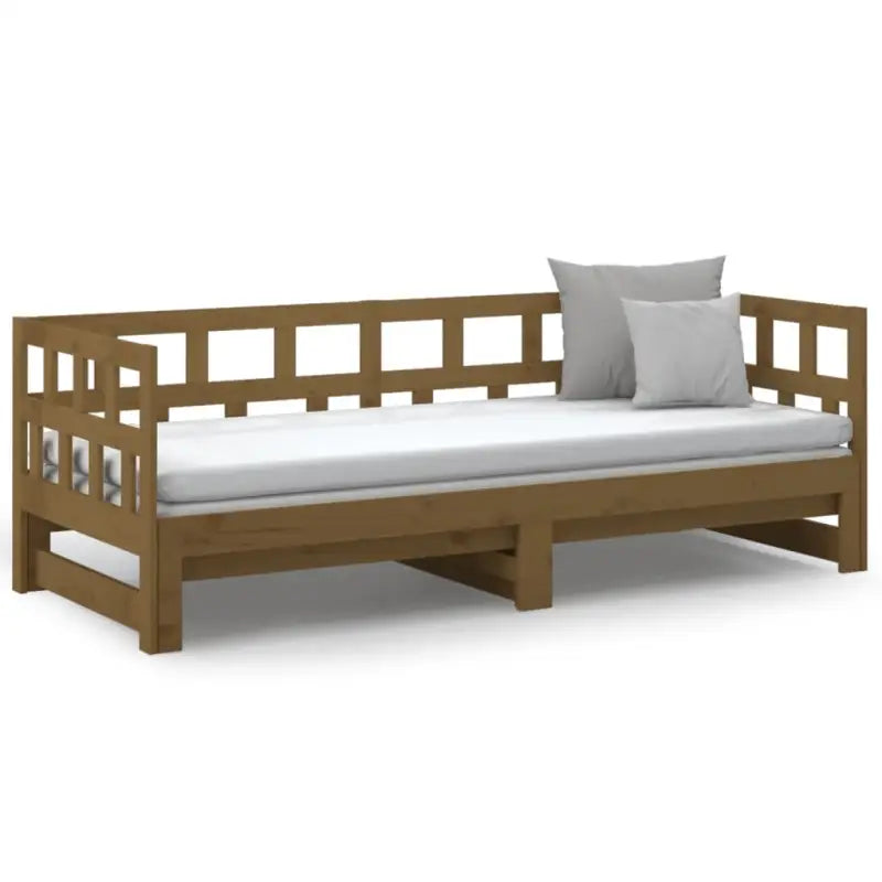 Multifunctionele houten slaapbank van massief grenenhout met afmetingen - Bedden & bedframes