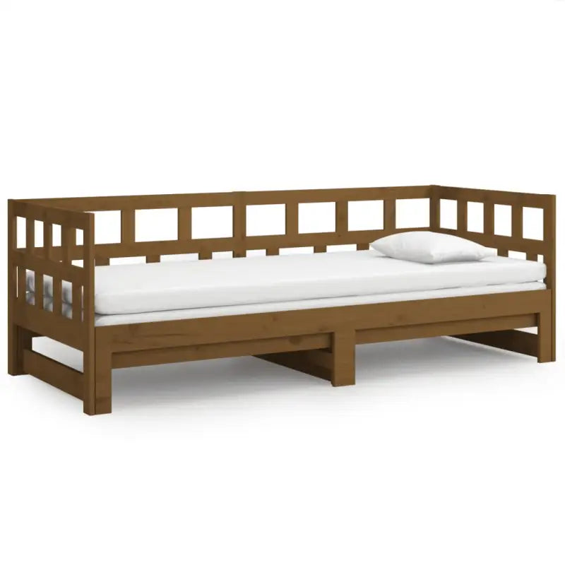 Multifunctionele houten slaapbank van massief grenenhout met afmetingen - Bedden & bedframes