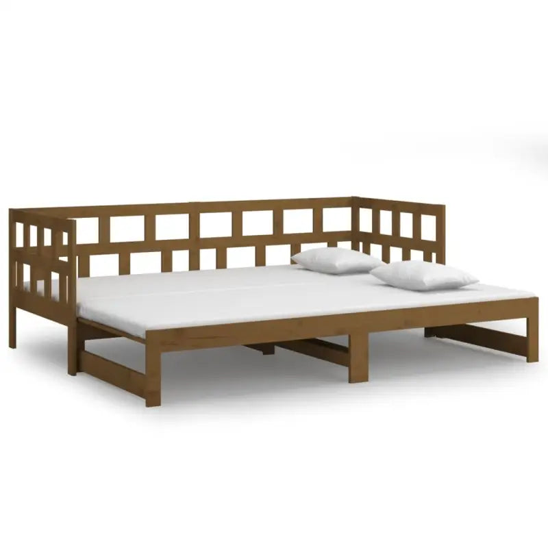 Multifunctionele houten slaapbank van massief grenenhout met afmetingen - Bedden & bedframes
