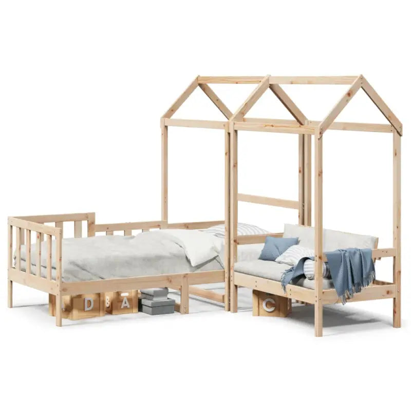 Multifunctionele massief grenenhouten slaapbank en bank voor slaapkamer en woonkamer - Naturel / 90 x 200 cm - Bedden &