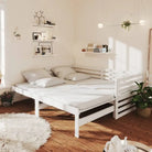 Multifunctionele massief grenenhouten slaapbank met totale afmetingen - Wit - Bedden & bedframes