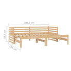 Multifunctionele massief grenenhouten slaapbank met totale afmetingen - Bedden & bedframes