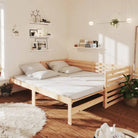 Multifunctionele massief grenenhouten slaapbank met totale afmetingen - Naturel - Bedden & bedframes