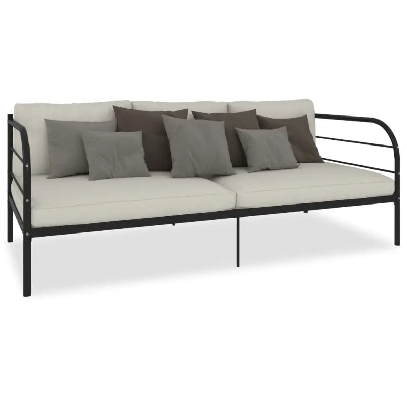 Multifunctionele metalen slaapbank voor dagelijks gebruik en gastenlogies - Zwart / 90 x 200 cm - Bedden & bedframes