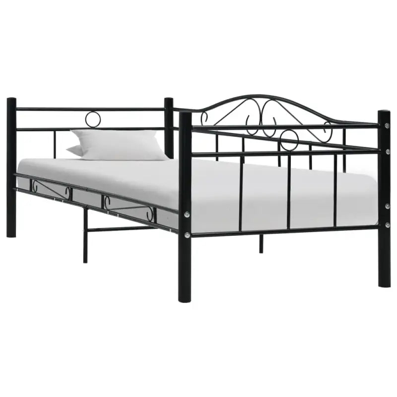 Multifunctionele metalen slaapbank voor dagelijks gebruik en gasten logement - Zwart - Bedden & bedframes
