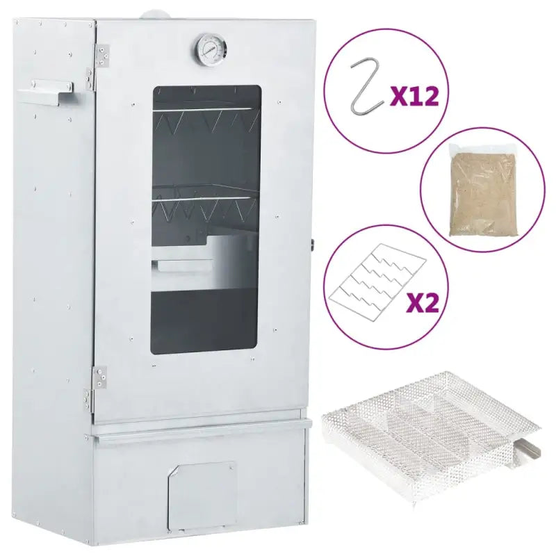 Multifunctionele rookoven met koude rookgenerator en gegalvaniseerd staal - 44.5 x 29 x 83 cm (21 x 21 x 4.5 cm)