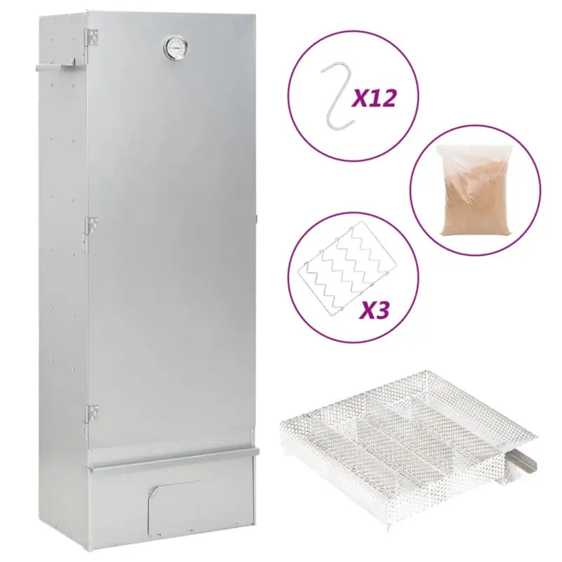 Multifunctionele rookoven met koude rookgenerator en gegalvaniseerd staal - 44.5 x 29 x 110 cm (21 x 21 x 4.5 cm)