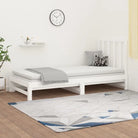 Multifunctionele slaapbank in massief grenenhout met optimale afmetingen - Wit / 2x (90 x 200) cm - Bedden & bedframes