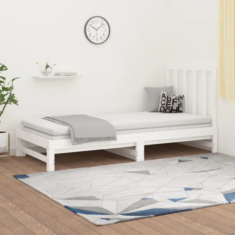 Multifunctionele slaapbank in massief grenenhout met optimale afmetingen - Wit / 2x (90 x 200) cm - Bedden & bedframes