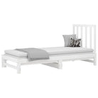 Multifunctionele slaapbank in massief grenenhout met optimale afmetingen - Wit / 2x (90 x 200) cm - Bedden & bedframes