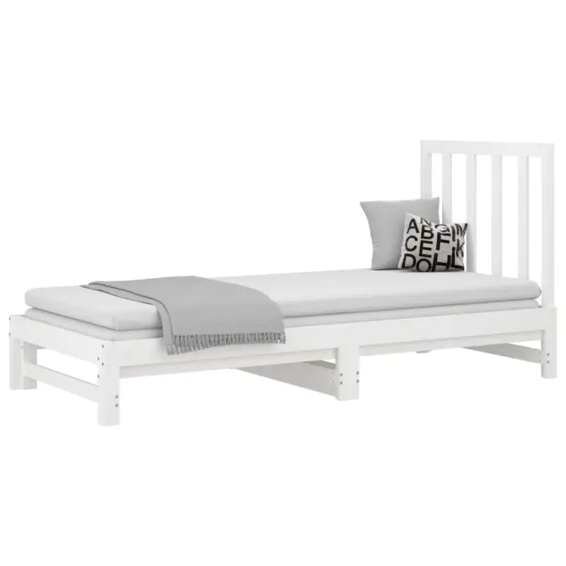 Multifunctionele slaapbank in massief grenenhout met optimale afmetingen - Wit / 2x (90 x 200) cm - Bedden & bedframes