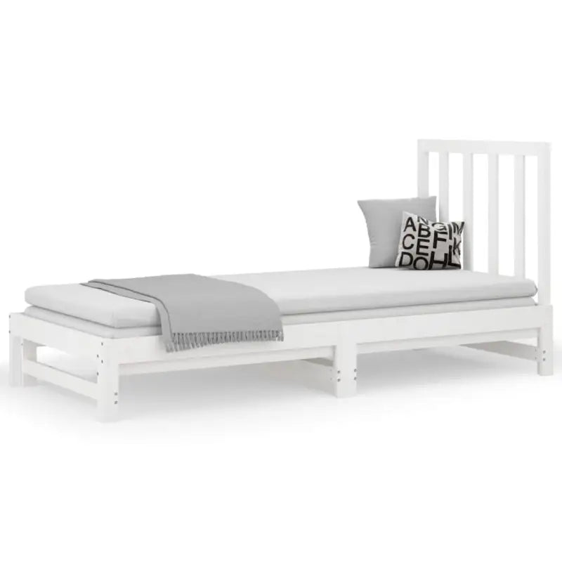 Multifunctionele slaapbank in massief grenenhout met optimale afmetingen - Wit / 2x (90 x 200) cm - Bedden & bedframes