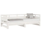 Multifunctionele slaapbank in massief Grenenhout met totale afmetingen - Bedden & bedframes
