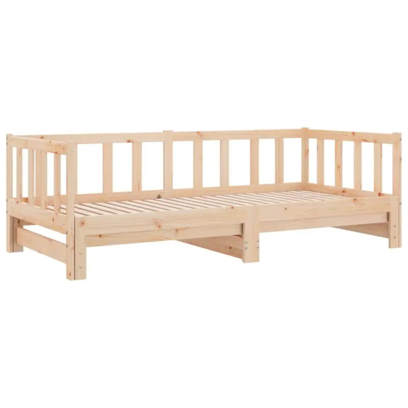 Multifunctionele slaapbank in massief grenenhout met totale afmetingen - Naturel - Bedden & bedframes