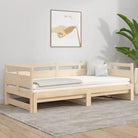 Multifunctionele slaapbank in massief Grenenhout met totale afmetingen - Naturel / 90 x 200 cm - Bedden & bedframes