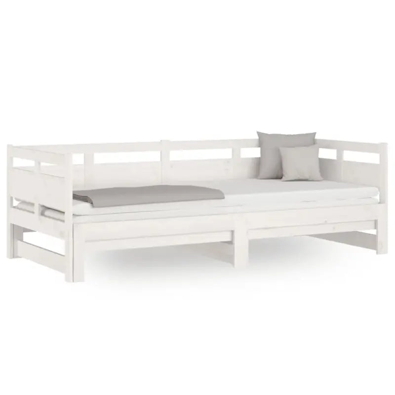 Multifunctionele slaapbank in massief Grenenhout met totale afmetingen - Bedden & bedframes
