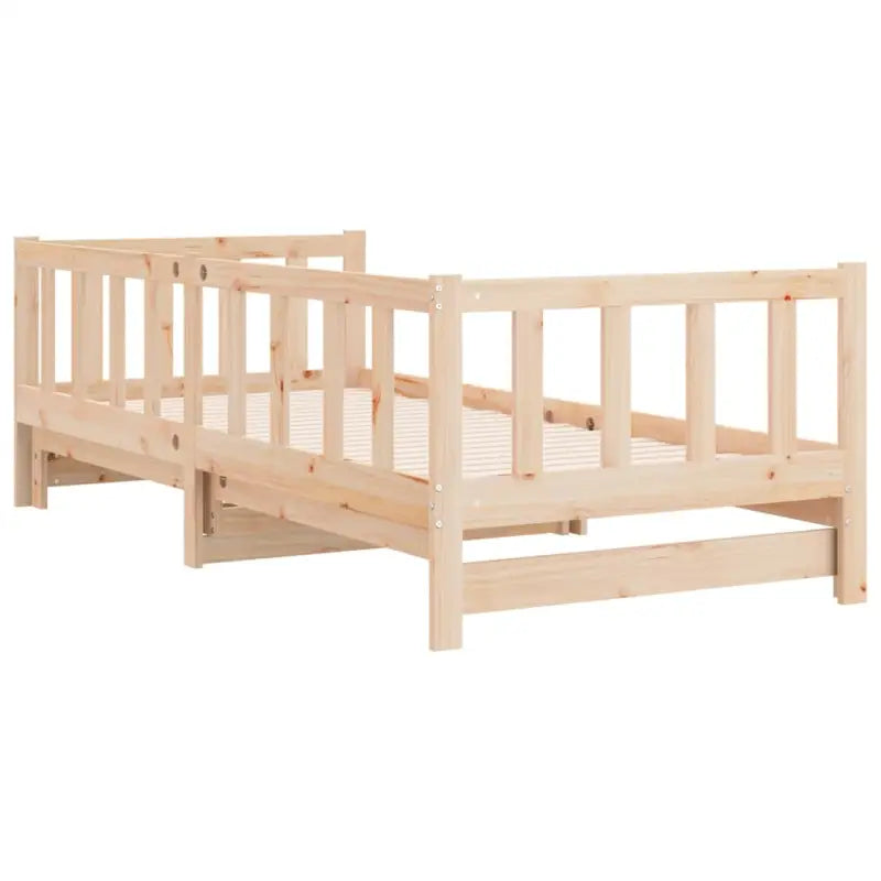 Multifunctionele slaapbank in massief grenenhout met totale afmetingen - Naturel - Bedden & bedframes