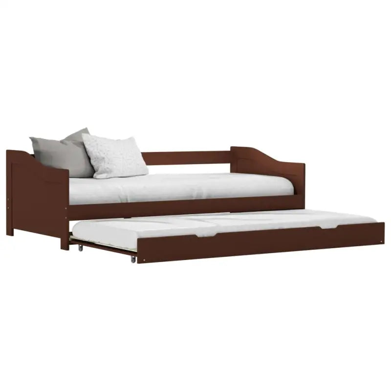 Multifunctionele slaapbank met onderste bed voor elk interieur - Donkerbruin - Bedden & bedframes