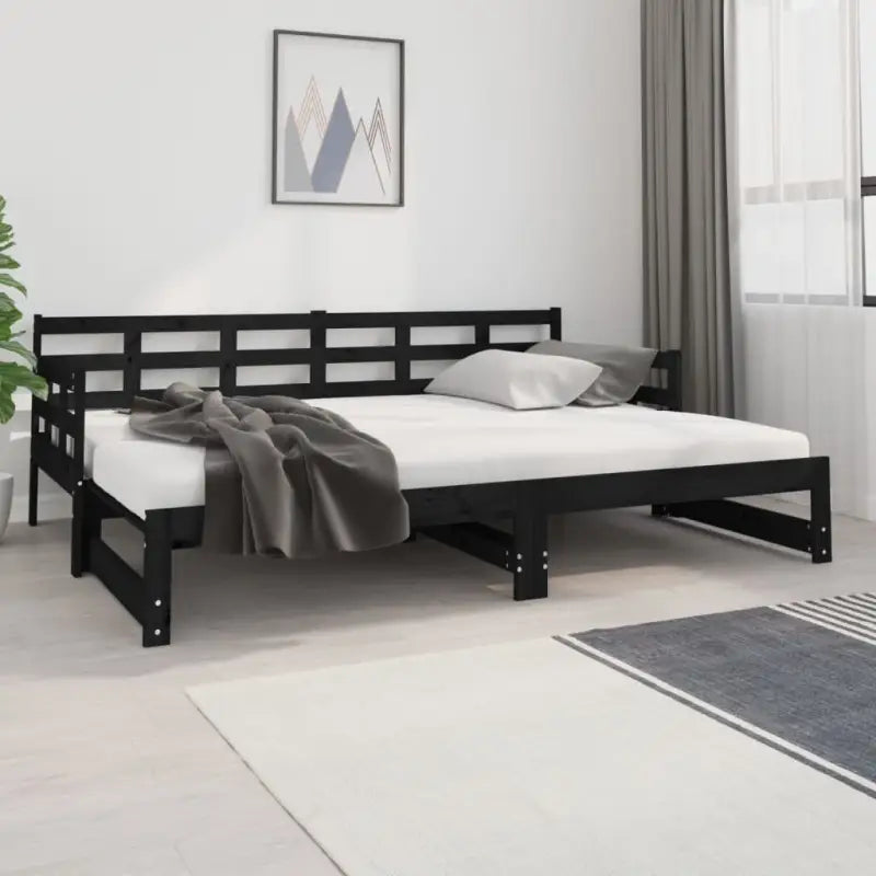 Multifunctionele slaapbank van massief Grenenhout met nette totale afmetingen - Bedden & bedframes