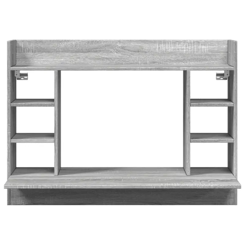 Muur gemonteerde bureau van bewerkt hout in grijs Sonoma - Bureaus