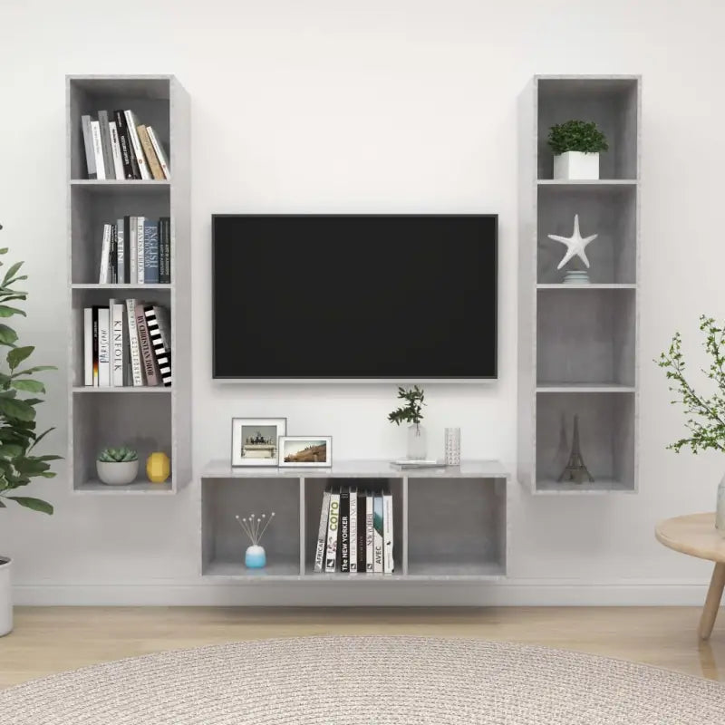 Muurbevestigde Tv Meubelset met opbergruimte - Tv-meubels
