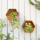 Muurplantenbakken van cortenstaal voor tuin en balkon - 30 x 10 x 25 cm / 2 - Bloempotten & plantenbakken