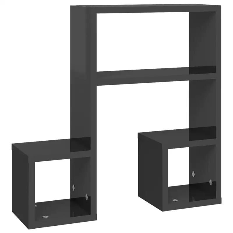 Muzieknoot Wandplank in hoogglans grijs bewerkt hout - Hoogglans grijs / 2 / 1 - Wandplanken