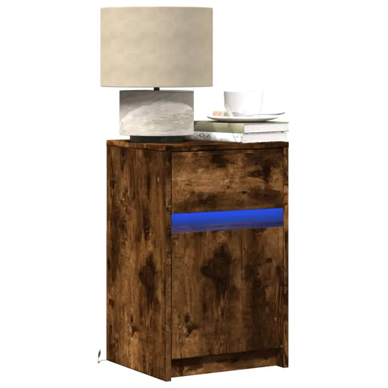 Nachtkastje gemakkelijk te combineren met bewerkt hout en tijdloze charme - Gerookt eiken / 1 - Nachtkastjes