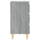 Nachtkastje in grijs sonoma met houten poten en Scandinavische charme - Nachtkastjes