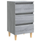 Nachtkastje in grijs sonoma met houten poten en Scandinavische charme - Nachtkastjes