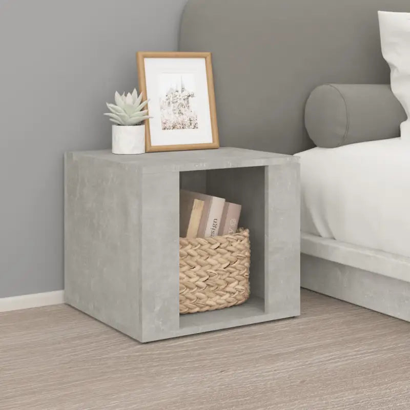 Nachtkastje met bewerkt hout en tijdloos elegant ontwerp - Betongrijs / 1 - Nachtkastjes
